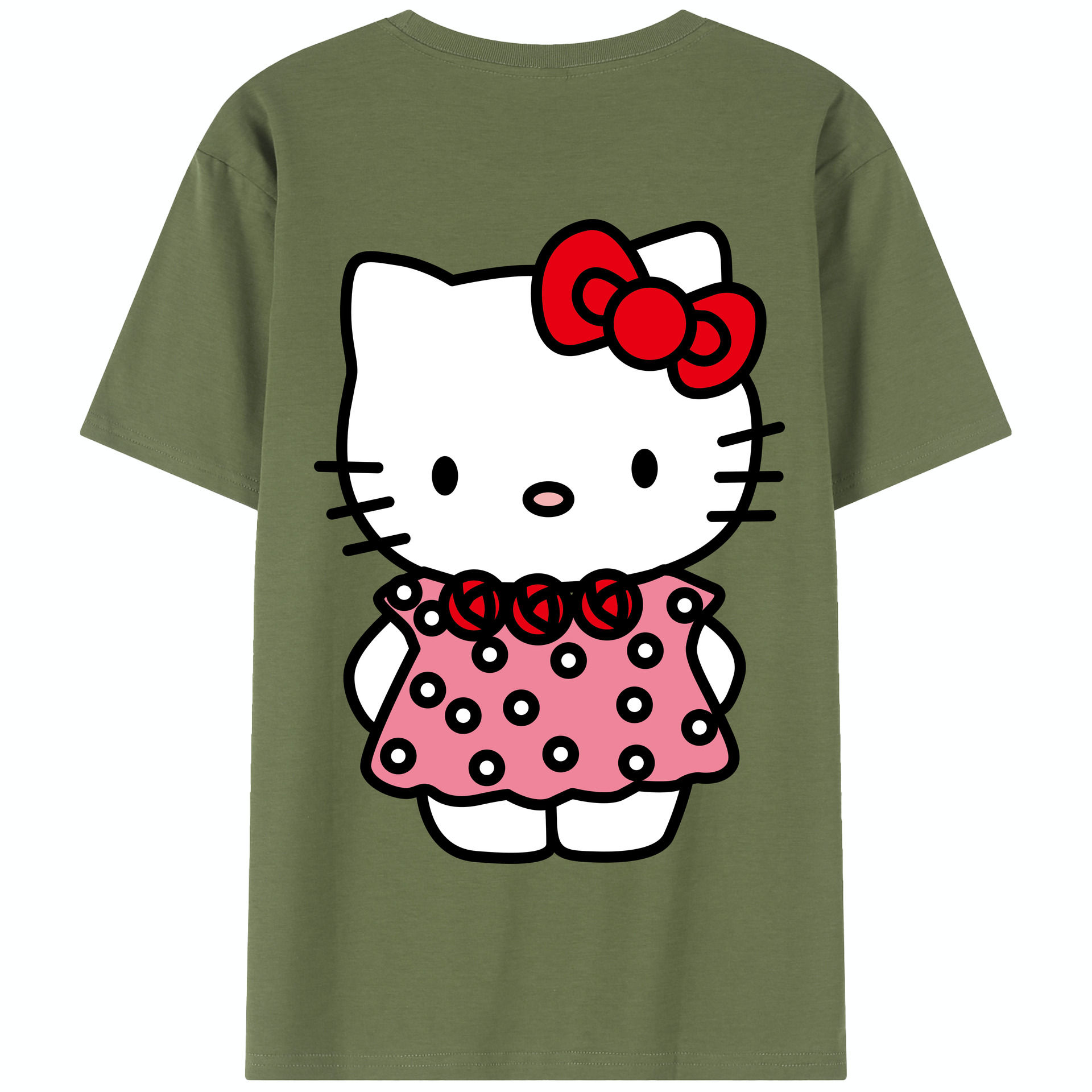 （画像用） Hello Kitty ハローキティ 綿100％半袖Tシャツ（背面プリント）